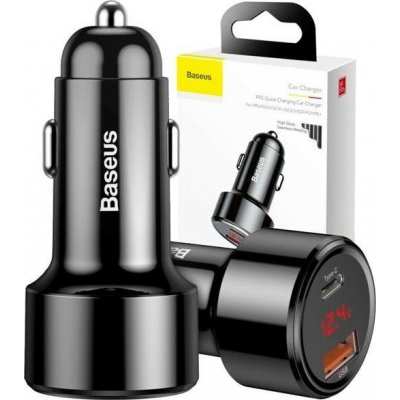 Įkroviklis automobilinis Baseus Series su LED ekranu ir 2 USB Quick Charge 45W juodas CCMLC20C-01 Įkroviklis automobilinis Baseus Series su LED ekranu ir 2 USB Quick Charge 45W juodas CCMLC20C-01
