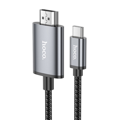 Kabelis Hoco UA27 USB-C to HDMI pilkas Kabelis Hoco UA27 USB-C to HDMI pilkas