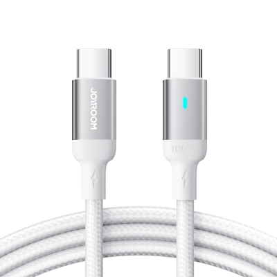 USB kabelis Joyroom S-CC100A10 Type-C to Type-C 100W 1.2m baltas USB kabelis Joyroom S-CC100A10 Type-C to Type-C 100W 1.2m baltas