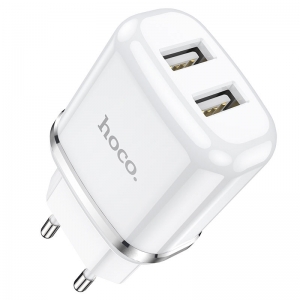Įkroviklis Hoco N4 12W 2xUSB-A baltas