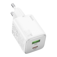 Įkroviklis Hoco N41 20W GaN USB-A / USB-C baltas
