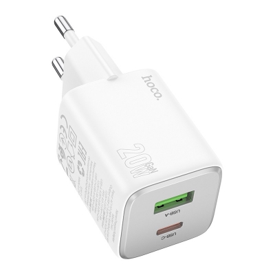 Įkroviklis Hoco N41 20W GaN USB-A / USB-C baltas