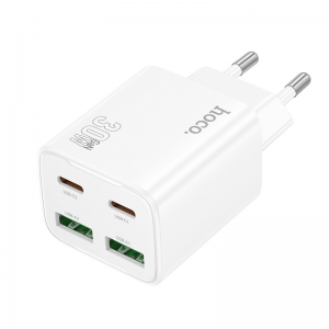 Įkroviklis Hoco N56 30W GaN 2xUSB-C / 2xUSB-A baltas