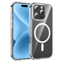 Dėklas Hoco Magnetic Airbag Anti-Fall Protective Shell Apple iPhone 16 Pro Max skaidrus