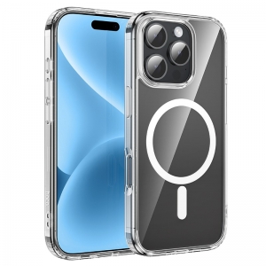 Dėklas Hoco Magnetic Airbag Anti-Fall Protective Shell Apple iPhone 16 Pro Max skaidrus