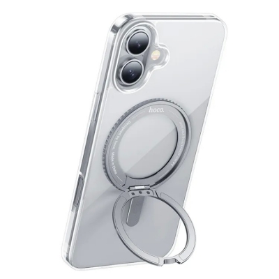 Dėklas Hoco Magnetic Stand 2in1 Apple iPhone 16 skaidrus Dėklas Hoco Magnetic Stand 2in1 Apple iPhone 16 skaidrus