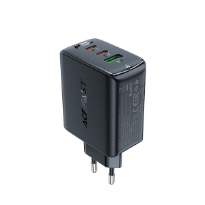 Įkroviklis Acefast A41 65W GaN 2xUSB-C / USB-A juodas