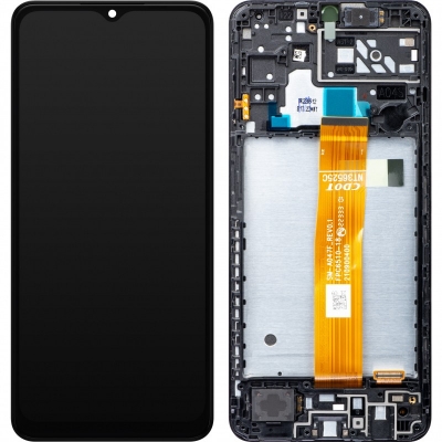 Ekranas Samsung A047 A04s su lietimui jautriu stikliuku ir rėmeliu originalus Black (service pack) Ekranas Samsung A047 A04s su lietimui jautriu stikliuku ir rėmeliu originalus Black (service pack)