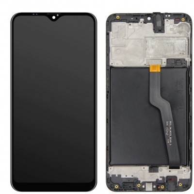 Ekranas Samsung A105 A10 su lietimui jautriu stikliuku ir rėmeliu Black Ekranas Samsung A105 A10 su lietimui jautriu stikliuku ir rėmeliu Black