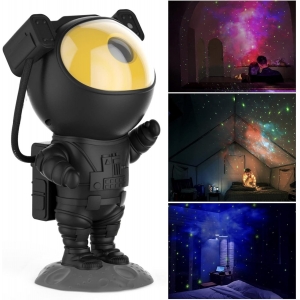LED 3D galaktikų ir žvaigždžių projektorius Reach Astronaut, juodas