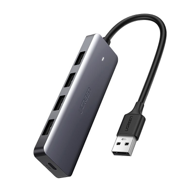 USB šakotuvas Ugreen CM219 USB-A to 4xUSB-A (MicroUSB Power Supply) pilkas USB šakotuvas Ugreen CM219 USB-A to 4xUSB-A (MicroUSB Power Supply) pilkas