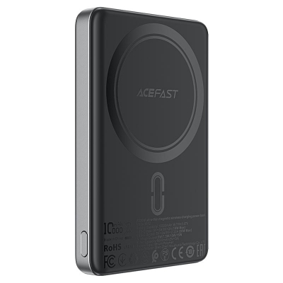Išorinė baterija Power Bank Acefast M12-10000 PD20W Magnetic Wireless 10000mAh juoda Išorinė baterija Power Bank Acefast M12-10000 PD20W Magnetic Wireless 10000mAh juoda