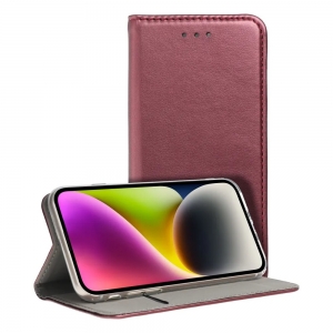 Dėklas Smart Magnetic Xiaomi Redmi 14C / Redmi A4 / Poco C75 tamsiai raudonas