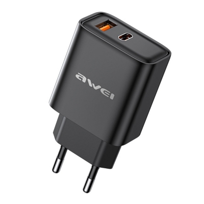 Įkroviklis Awei PD81-EU 22.5W USB-A / USB-C juodas