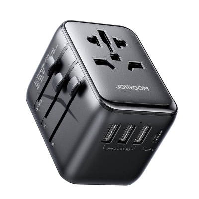 Universalus kelioninis įkroviklis Joyroom JR-TCW01 15W 3xUSB-A / USB-C juodas Universalus kelioninis įkroviklis Joyroom JR-TCW01 15W 3xUSB-A / USB-C juodas