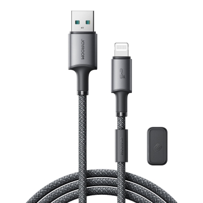 USB kabelis Joyroom SA-50 USB-A to Lightning 3A 1.2m tamsiai pilkas USB kabelis Joyroom SA-50 USB-A to Lightning 3A 1.2m tamsiai pilkas