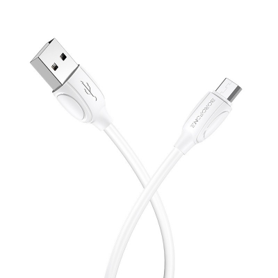 USB kabelis Borofone BX19 USB-A to MicroUSB 1.0m baltas USB kabelis Borofone BX19 USB-A to MicroUSB 1.0m baltas