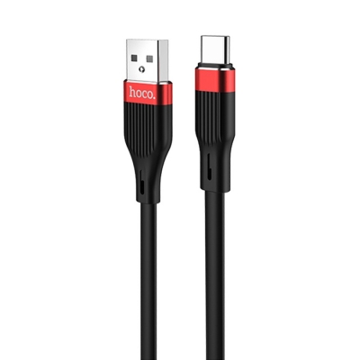 USB kabelis Hoco U72 Type-C 1.2m silikoninis juodas USB kabelis Hoco U72 Type-C 1.2m silikoninis juodas