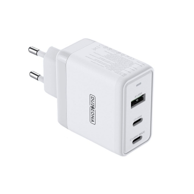 Įkroviklis DUZZONA T1 65W 2xUSB-C / USB-A baltas Įkroviklis DUZZONA T1 65W 2xUSB-C / USB-A baltas