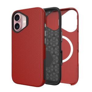 Dėklas Perfectionists Triangle Mag Case Apple iPhone 15 raudonas