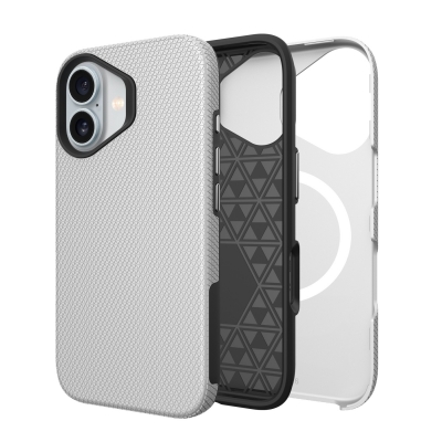 Dėklas Perfectionists Triangle Mag Case Apple iPhone 16 sidabrinis Dėklas Perfectionists Triangle Mag Case Apple iPhone 16 sidabrinis