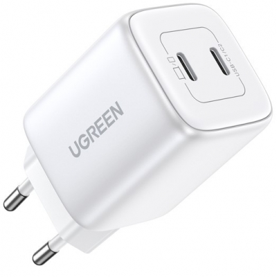 Įkroviklis Ugreen CD294 45W GaN 2xUSB-C baltas Įkroviklis Ugreen CD294 45W GaN 2xUSB-C baltas