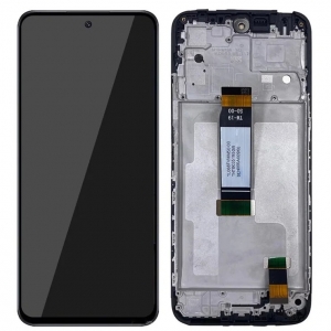 Ekranas Xiaomi Redmi 12 4G / 12 5G / Poco M6 Pro 5G su lietimui jautriu stikliuku ir rėmeliu juodas