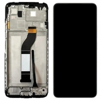 Ekranas Xiaomi Redmi 13C 4G / 5G / Poco C65 su lietimui jautriu stikliuku ir rėmeliu juodas