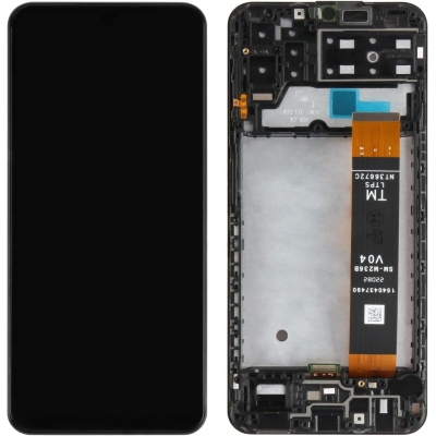 Ekranas Samsung A137 A13 2022 su lietimui jautriu stikliuku su rėmeliu juodas Ekranas Samsung A137 A13 2022 su lietimui jautriu stikliuku su rėmeliu juodas