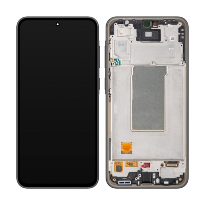 Ekranas Samsung A366 A36 5G su lietimui jautriu stikliuku ir rėmeliu originalus Black (service pack) Ekranas Samsung A366 A36 5G su lietimui jautriu stikliuku ir rėmeliu originalus Black (service pack)