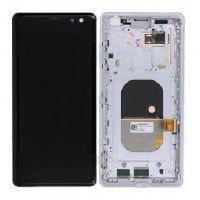 Ekranas Sony Xperia XZ3 H8416 / H9436 su lietimui jautriu stikliuku ir rėmeliu White originalus (used Grade A)