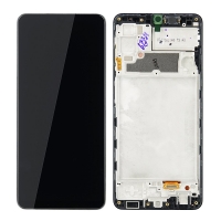 Ekranas Samsung A225 A22 4G su lietimui jautriu stikliuku Black ir rėmeliu originalus (service pack)