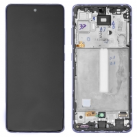 Ekranas Samsung A525 / A526 A52 4G / 5G 2021 su lietimui jautriu stikliuku ir rėmeliu Awesome Violet originalus (service pack)