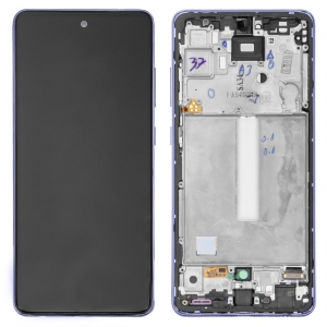Ekranas Samsung A525 / A526 A52 4G / 5G 2021 su lietimui jautriu stikliuku su rėmeliu Awesome Violet originalus (service pack)