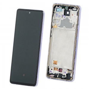 Ekranas Samsung A725 / A726 A72 4G / 5G 2021 su lietimui jautriu stikliuku su rėmeliu Awesome Violet originalus (service pack)
