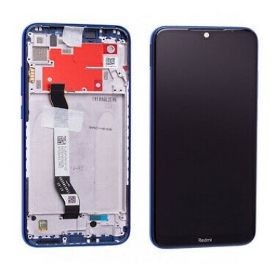 Ekranas Xiaomi Redmi Note 8T su lietimui jautriu stikliuku ir rėmeliu Blue originalus (service pack)