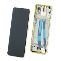 Ekranas Xiaomi Mi 11 Lite 4G / Mi 11 Lite 5G su lietimui jautriu stikliuku ir rėmeliu Yellow originalus (service pack)