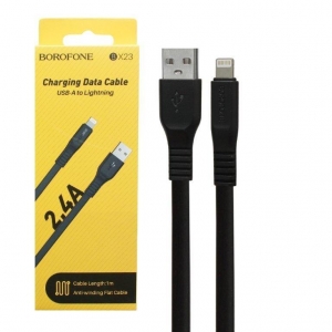 USB kabelis BOROFONE BX23 
lightning
 juodas 1m