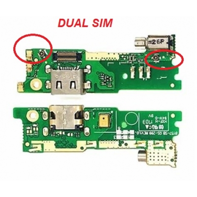Lanksčioji jungtis Sony G3112 Xperia XA1 DUAL SIM su įkrovimo kontaktu ir mikrofonu HQ