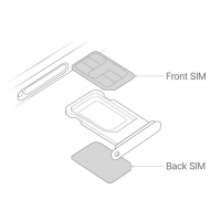 SIM kortelės laikiklis skirtas iPhone 11 DUAL SIM baltas