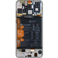 Ekranas Huawei P30 Lite 48MP su lietimui jautriu stikliuku ir rėmeliu ir baterija Breathing Crystal originalus (service pack)