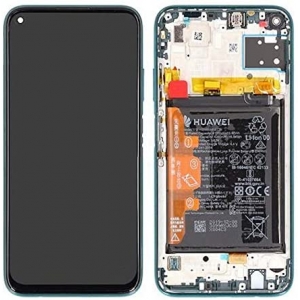 Ekranas Huawei P40 Lite su lietimui jautriu stikliuku su rėmeliu ir baterija Crush Green originalus (service pack)