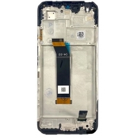 Ekranas Xiaomi Poco M4 5G / Poco M5 4G su lietimui jautriu stikliuku ir rėmeliu Black originalus (service pack)
