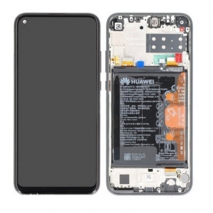 Ekranas Huawei P40 Lite E su lietimui jautriu stikliuku su rėmeliu ir baterija Midnight Black originalus (service pack)