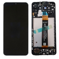 Ekranas Samsung A136 A13 5G su lietimui jautriu stikliuku ir rėmeliu Black originalus (service pack)