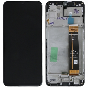 Ekranas Samsung A236 A23 5G su lietimui jautriu stikliuku ir rėmeliu Black originalus (service pack)
