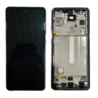 Ekranas Samsung A528 A52S 2021 su lietimui jautriu stikliuku ir rėmeliu Awesome Black originalus (service pack)