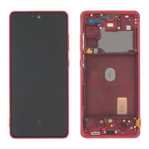 Ekranas Samsung G780 / G781 S20 FE su lietimui jautriu stikliuku ir rėmeliu Cloud Red originalus (service pack)