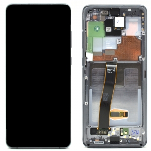 Ekranas Samsung G988 S20 Ultra su lietimui jautriu stikliuku ir rėmeliu Cosmic Grey originalus (service pack)