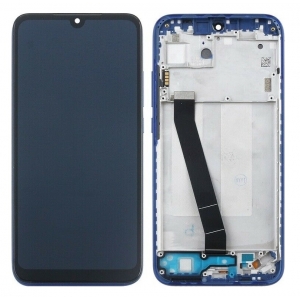 Ekranas Xiaomi Redmi 7 su lietimui jautriu stikliuku ir rėmeliu Blue originalus (service pack)
